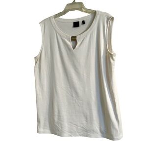 🔵Raffaella Cotton Tank Top 1X White